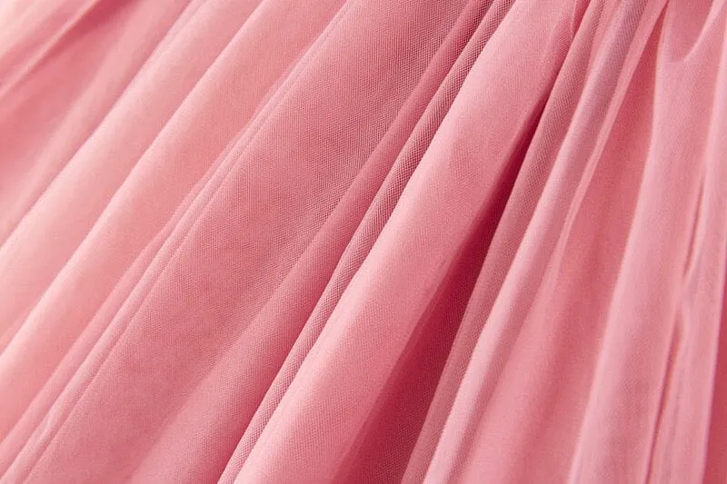 3D Flower Sleeveless Tulle Dress