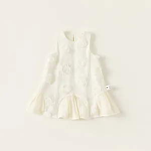 3D Rose Ruffle Sleeveless Dress