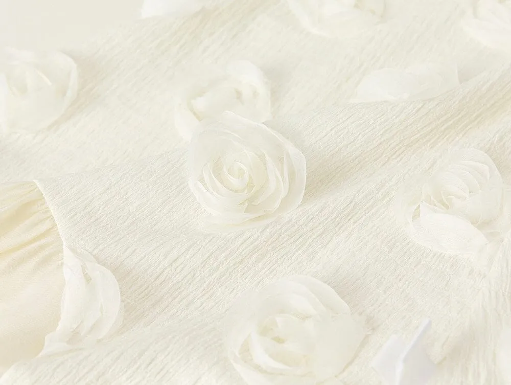 3D Rose Ruffle Sleeveless Dress