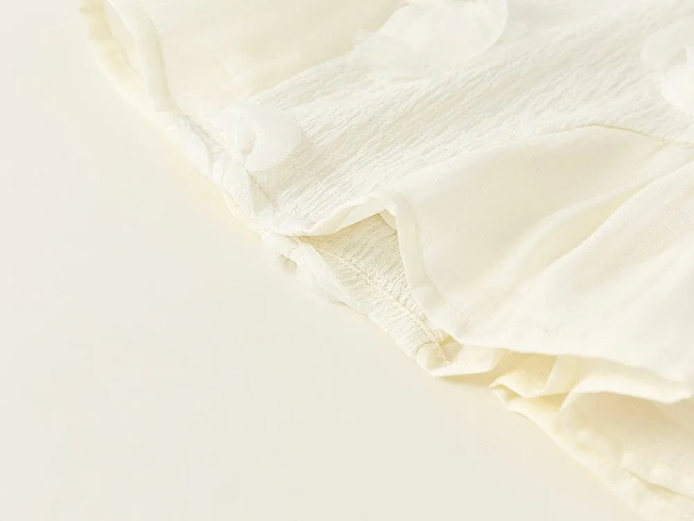 3D Rose Ruffle Sleeveless Dress