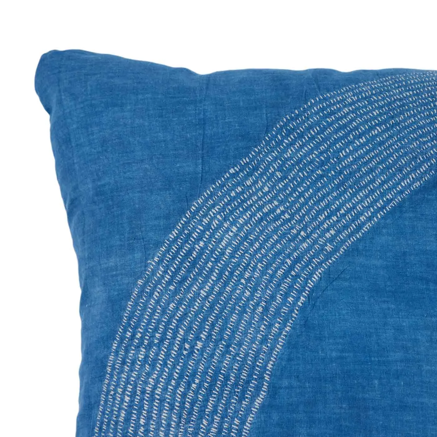 African Embroidery Pillow<br>Pale Indigo I
