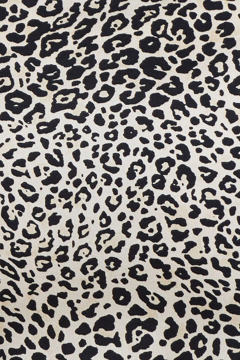 Animal Print Satin Cami Nightie Eyelash Lace Night Dress