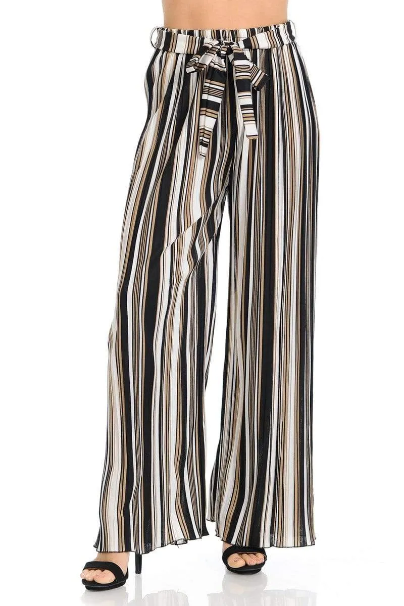 Auliné Collection Womens Accordion Pleated High Waisted Wide Leg Palazzo Pants
