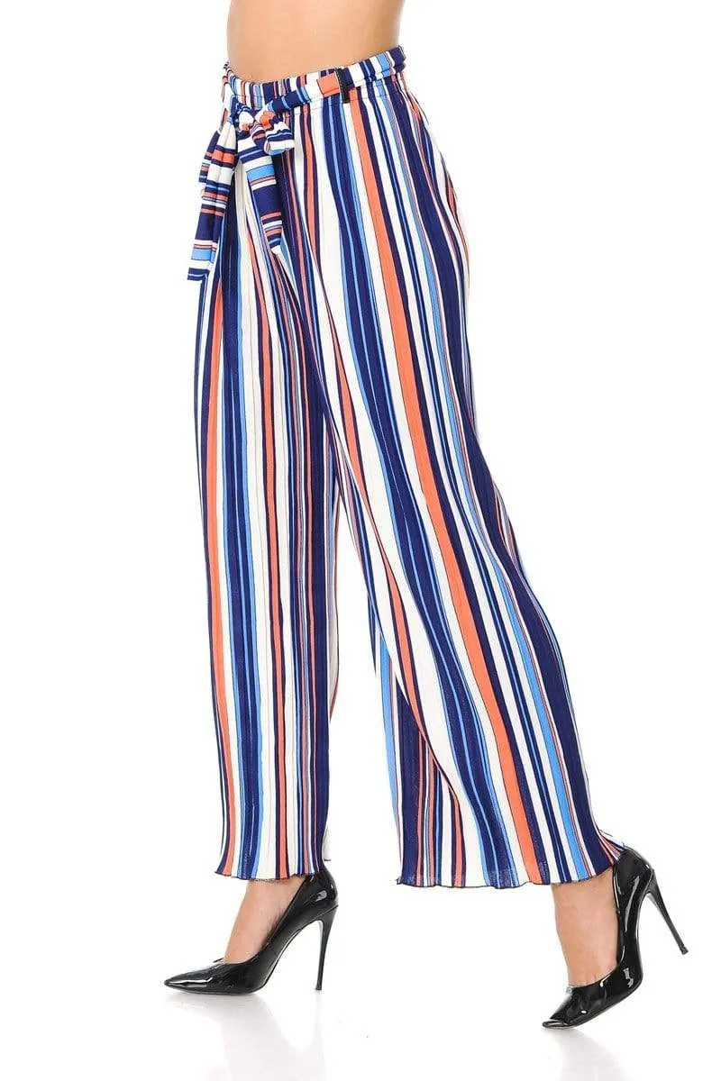 Auliné Collection Womens Accordion Pleated High Waisted Wide Leg Palazzo Pants