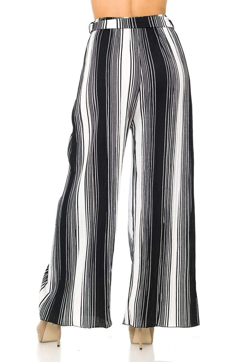 Auliné Collection Womens Accordion Pleated High Waisted Wide Leg Palazzo Pants