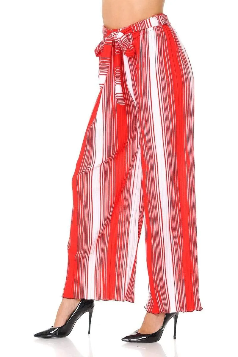 Auliné Collection Womens Accordion Pleated High Waisted Wide Leg Palazzo Pants
