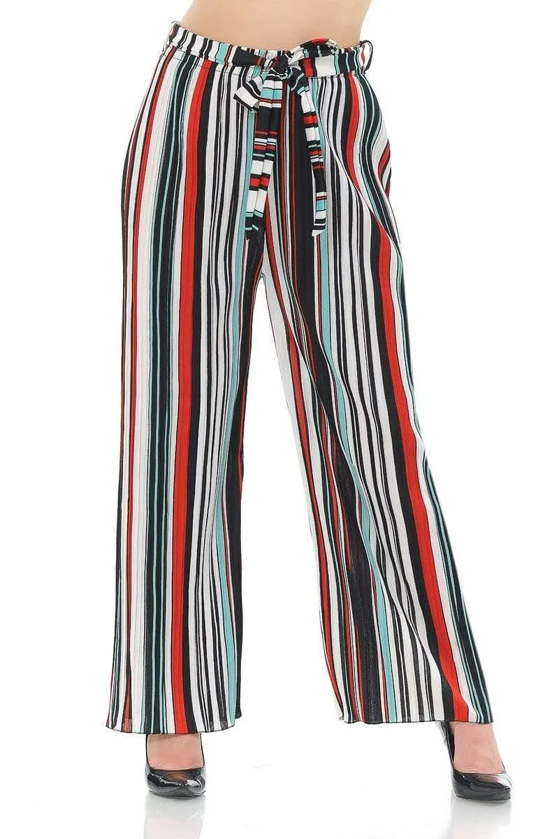 Auliné Collection Womens Accordion Pleated High Waisted Wide Leg Palazzo Pants