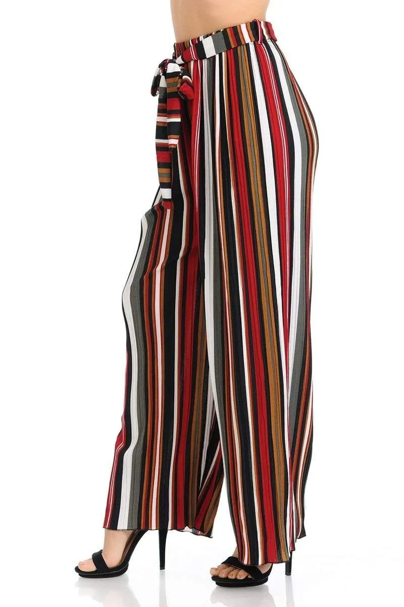 Auliné Collection Womens Accordion Pleated High Waisted Wide Leg Palazzo Pants
