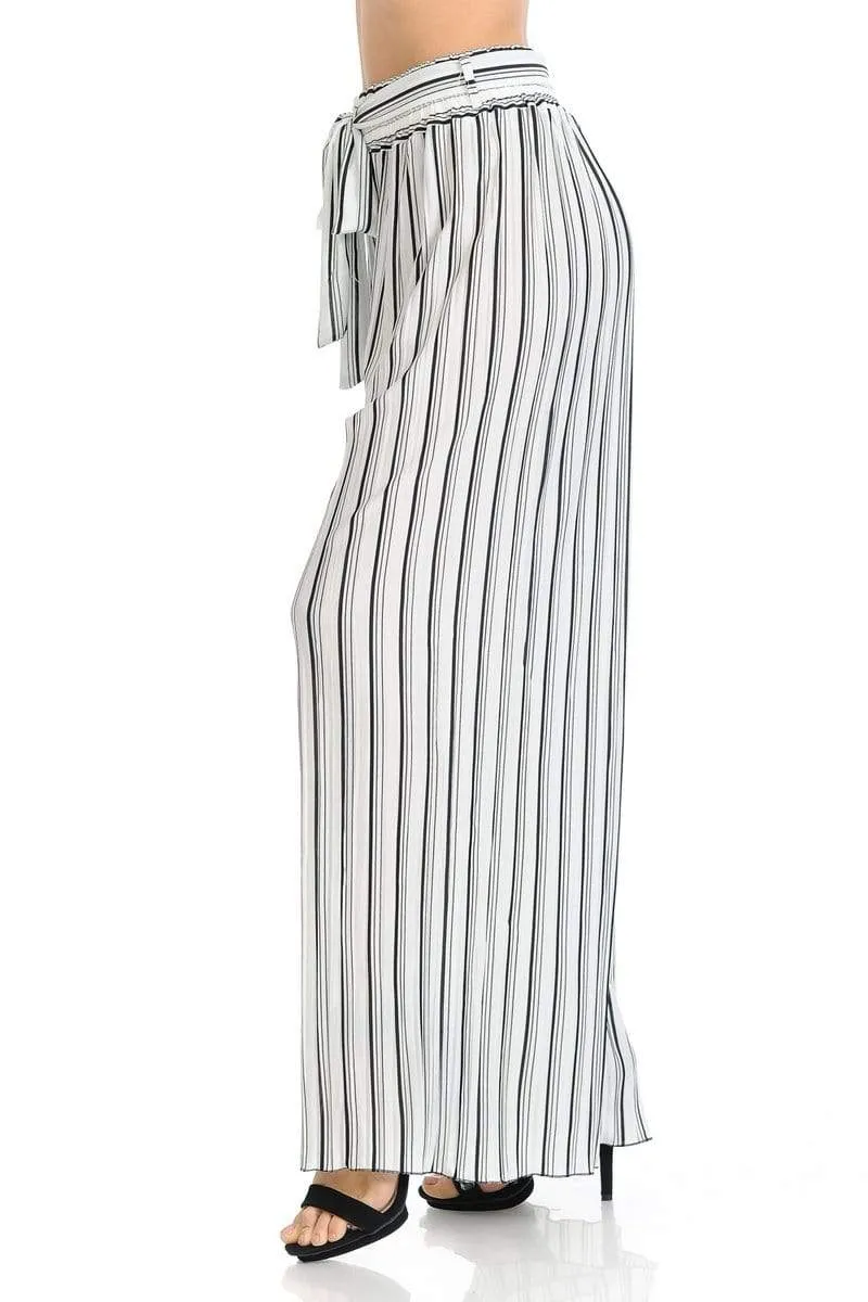 Auliné Collection Womens Accordion Pleated High Waisted Wide Leg Palazzo Pants