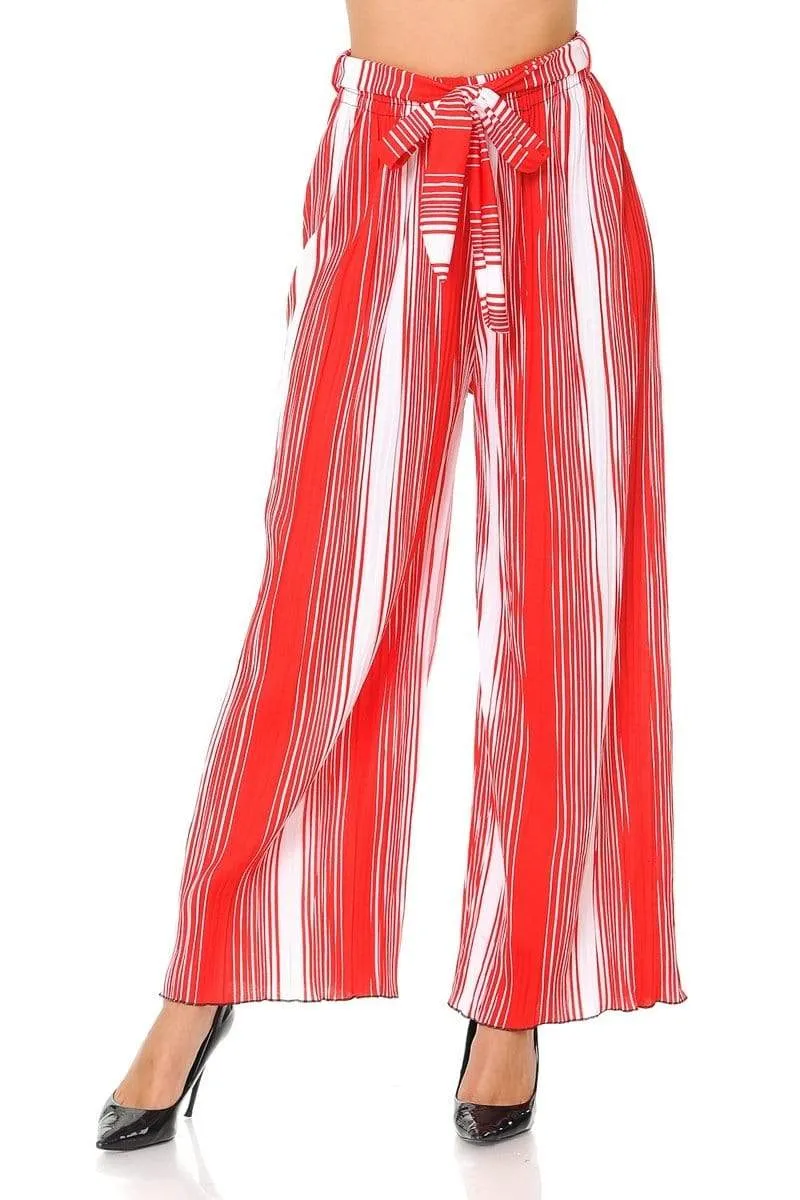 Auliné Collection Womens Accordion Pleated High Waisted Wide Leg Palazzo Pants