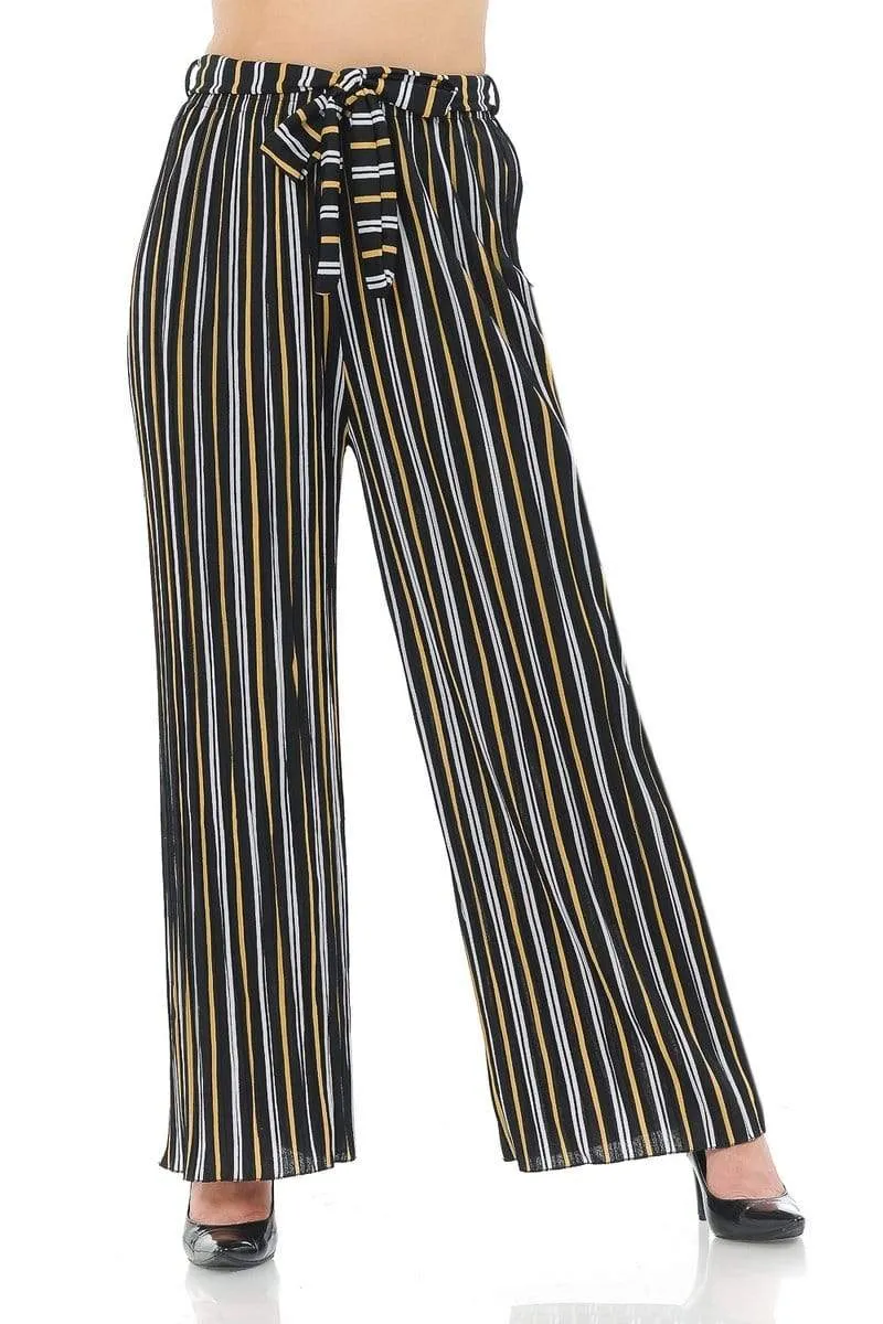 Auliné Collection Womens Accordion Pleated High Waisted Wide Leg Palazzo Pants