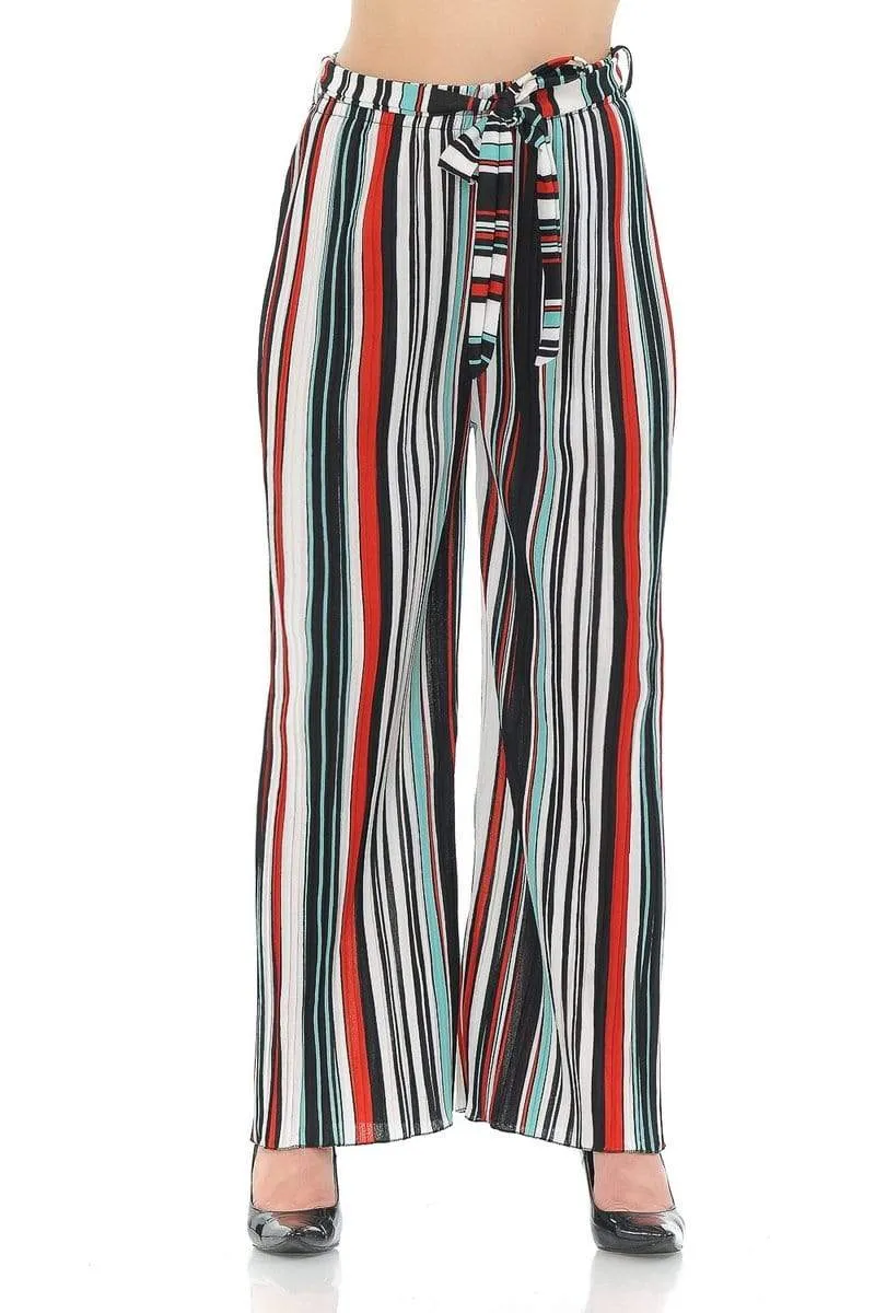 Auliné Collection Womens Accordion Pleated High Waisted Wide Leg Palazzo Pants