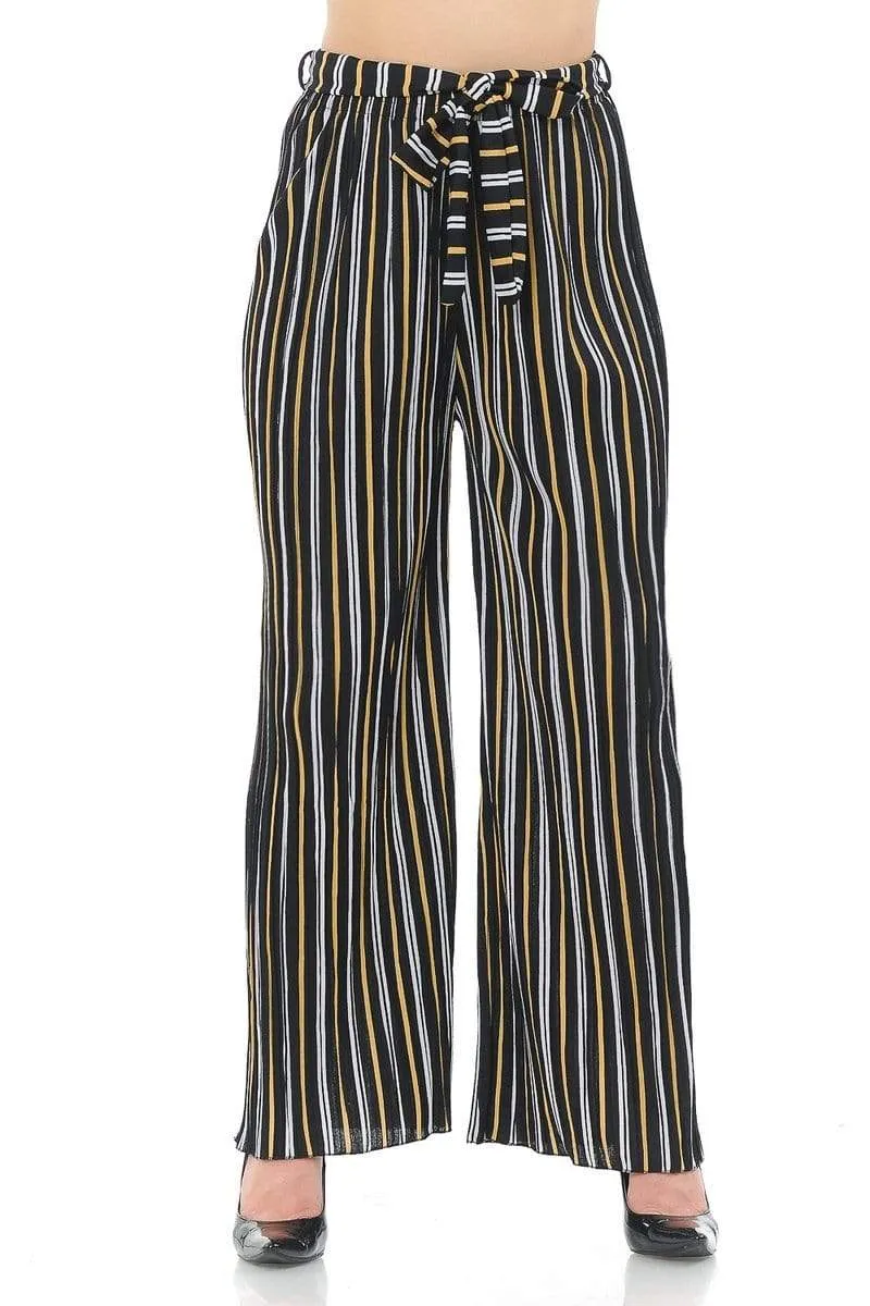 Auliné Collection Womens Accordion Pleated High Waisted Wide Leg Palazzo Pants
