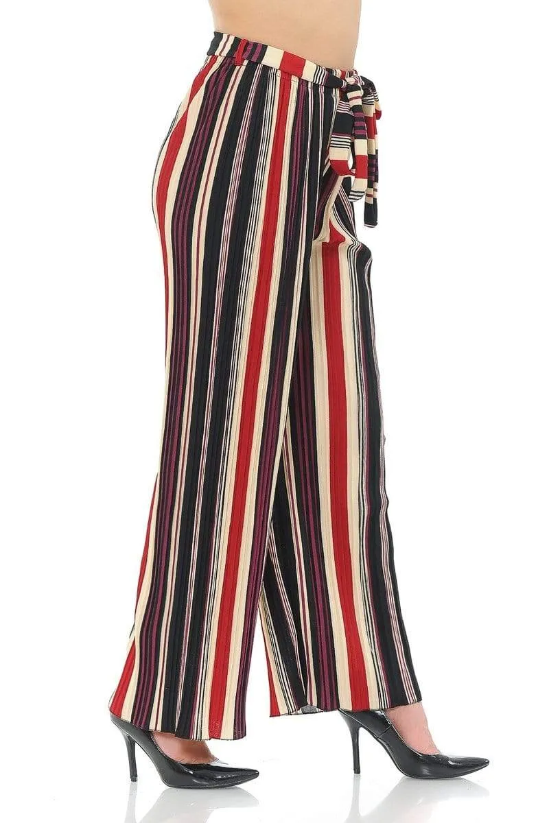 Auliné Collection Womens Accordion Pleated High Waisted Wide Leg Palazzo Pants