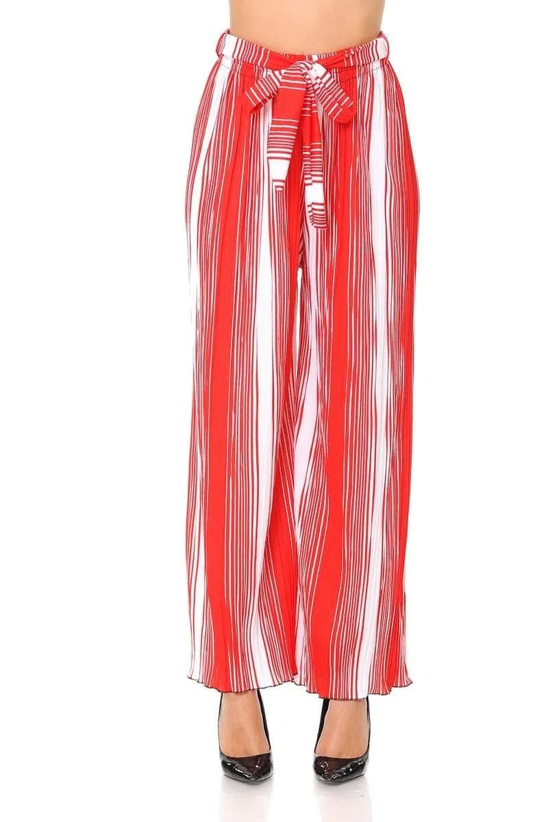Auliné Collection Womens Accordion Pleated High Waisted Wide Leg Palazzo Pants