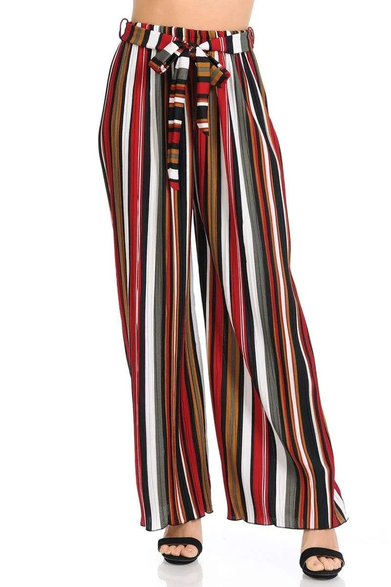 Auliné Collection Womens Accordion Pleated High Waisted Wide Leg Palazzo Pants
