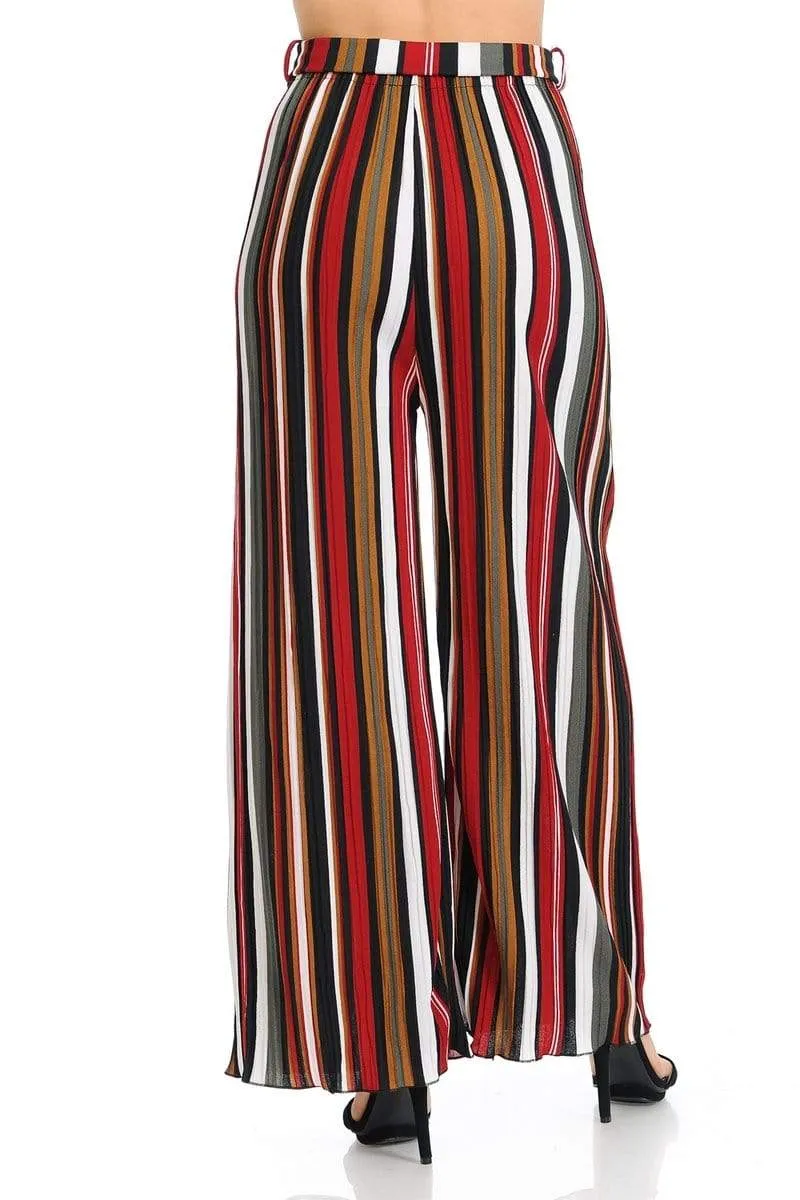 Auliné Collection Womens Accordion Pleated High Waisted Wide Leg Palazzo Pants