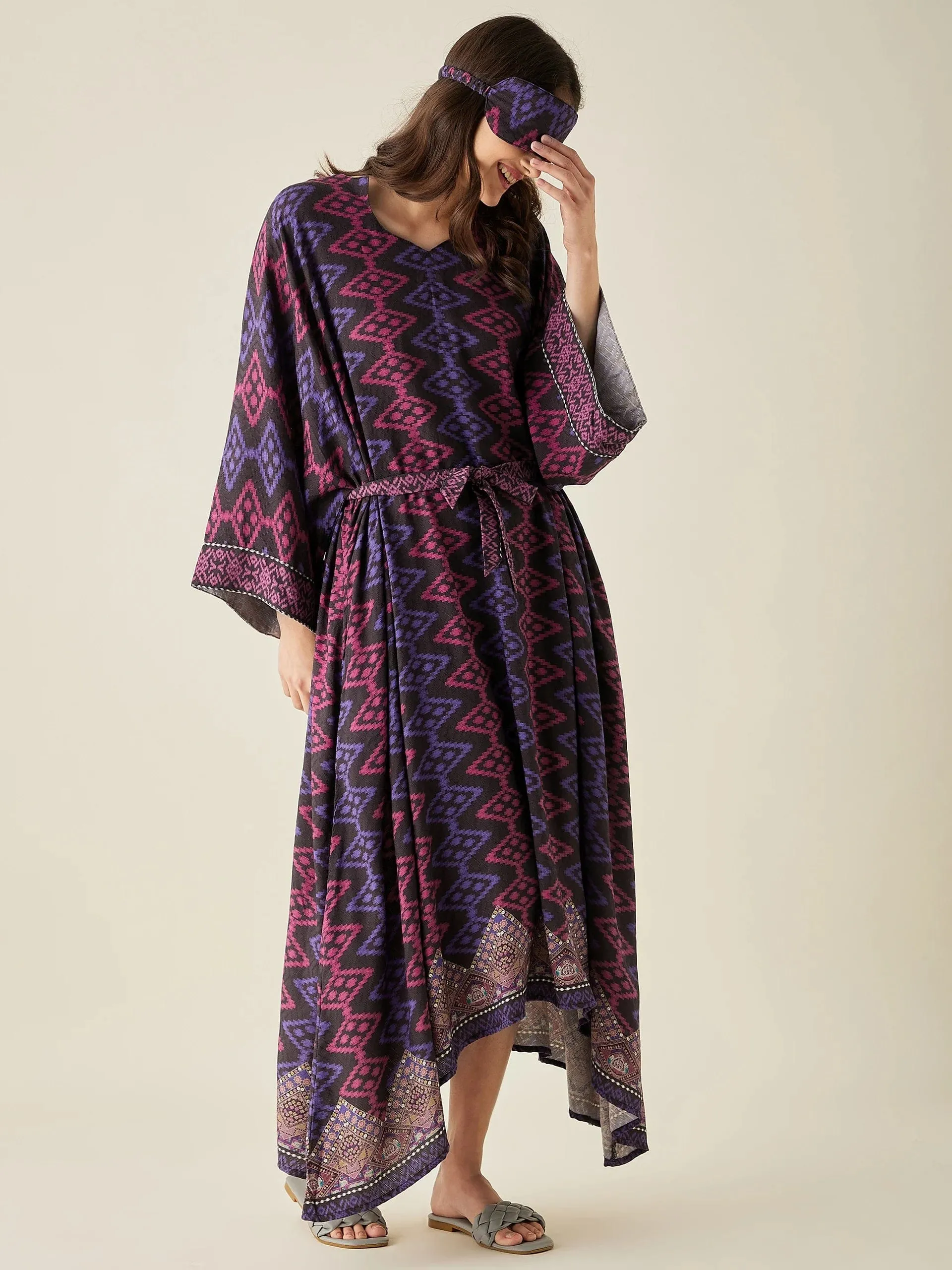 Black Geometric Modal Lounge Dress