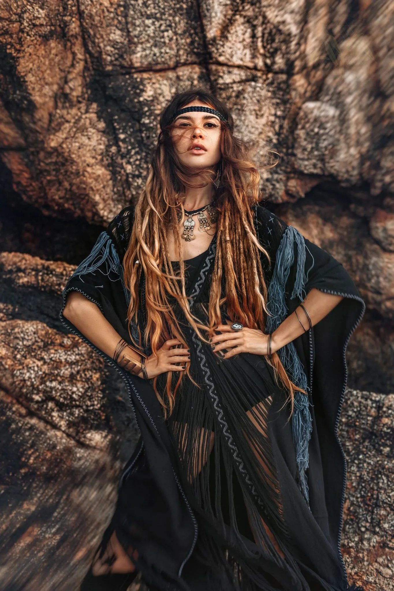 Black Poncho • Bohemian Poncho • Plus Size Clothing