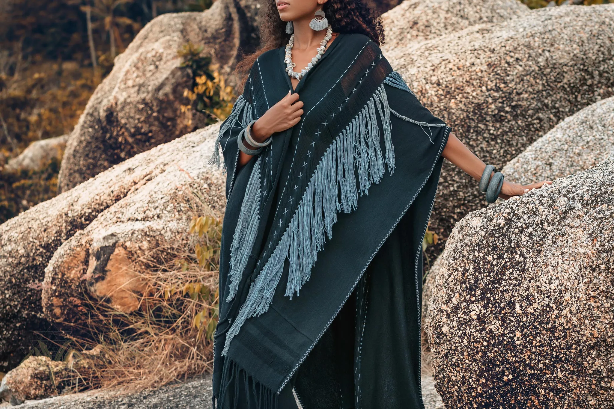 Black Poncho • Bohemian Poncho • Plus Size Clothing