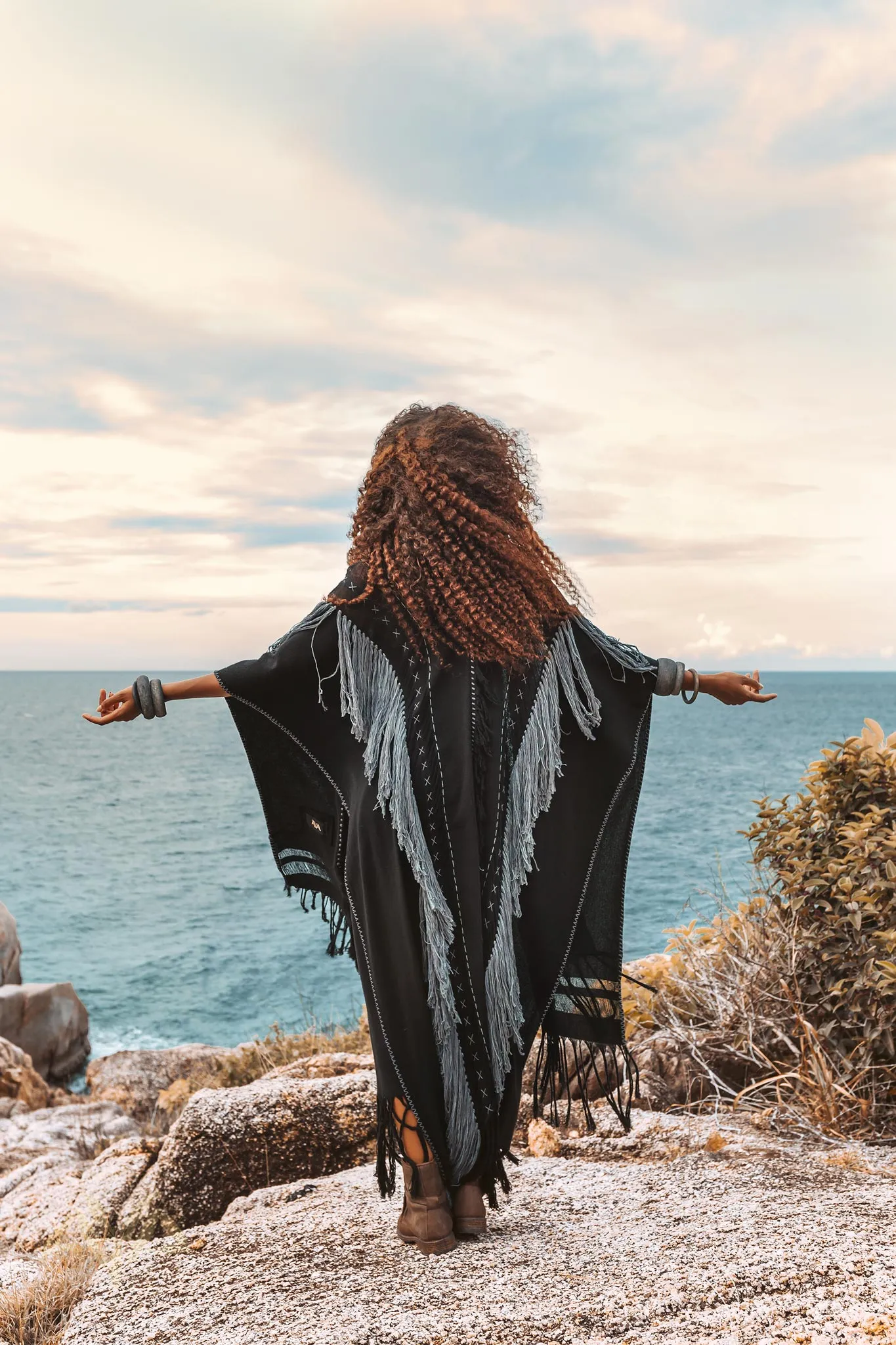 Black Poncho • Bohemian Poncho • Plus Size Clothing