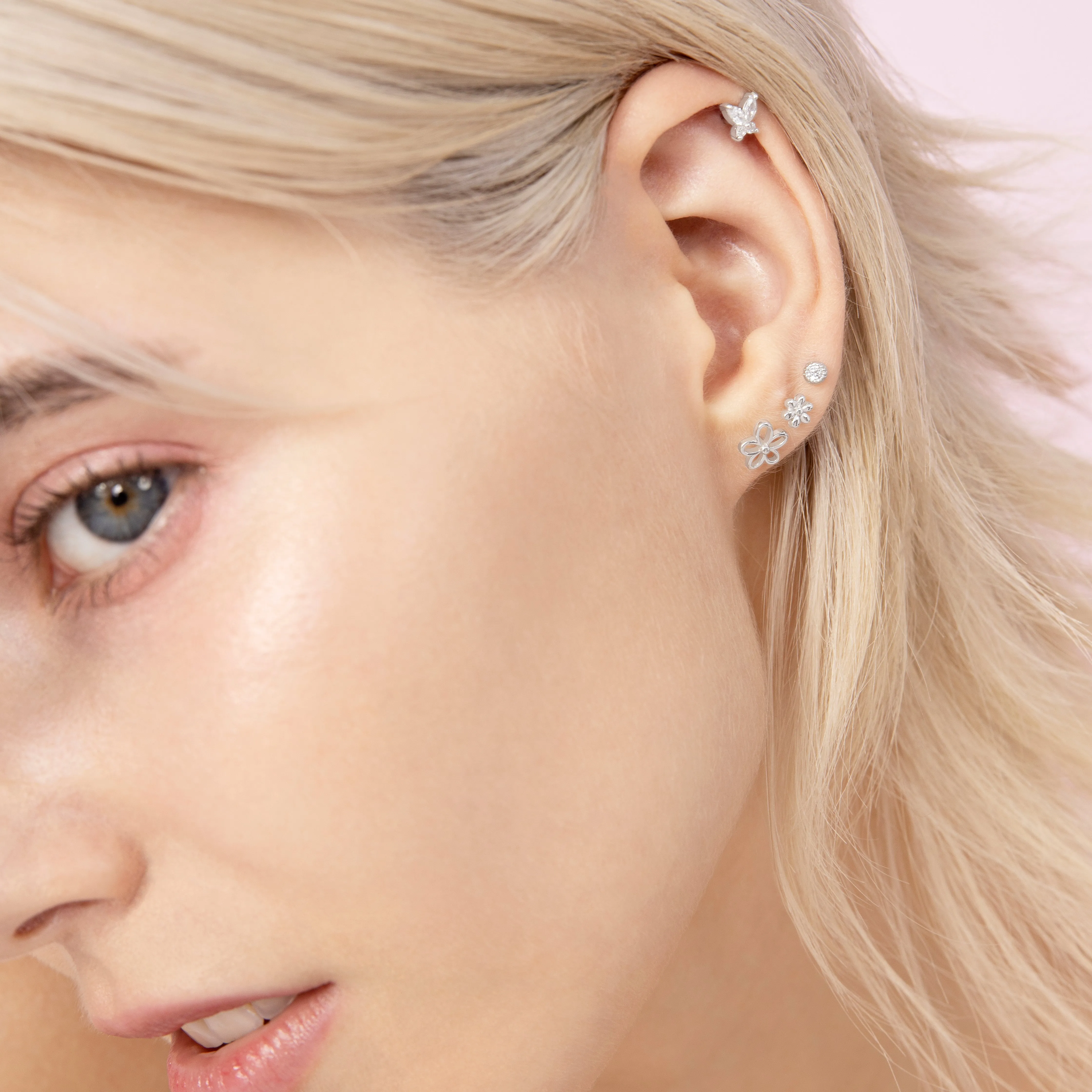 Blooming Flower Flatback Earring