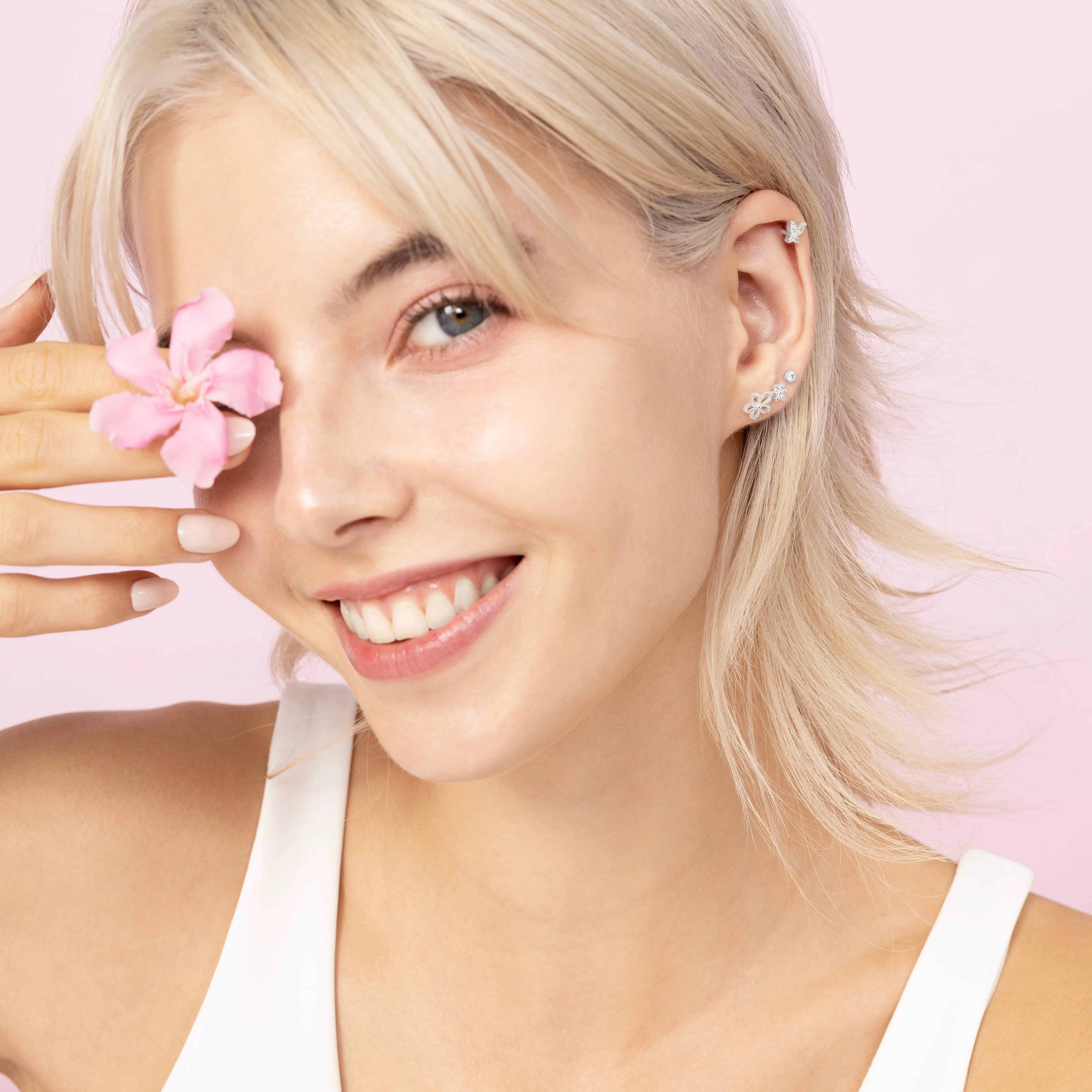 Blooming Flower Flatback Earring