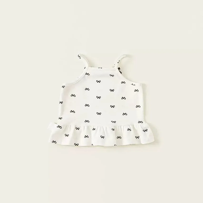 Bowknot Summer Ruffle Tank Top