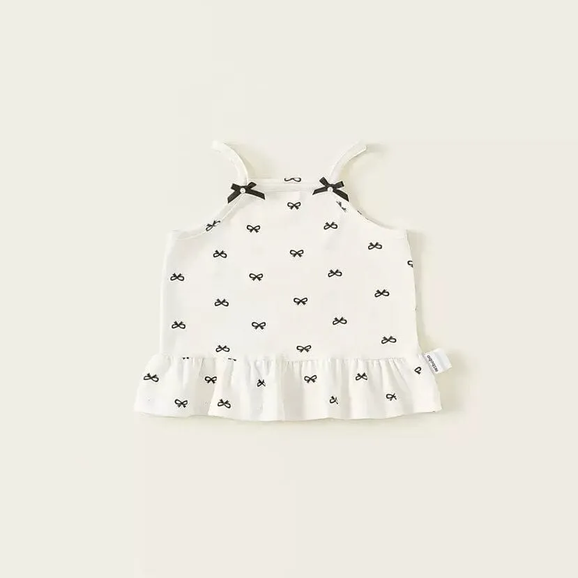 Bowknot Summer Ruffle Tank Top