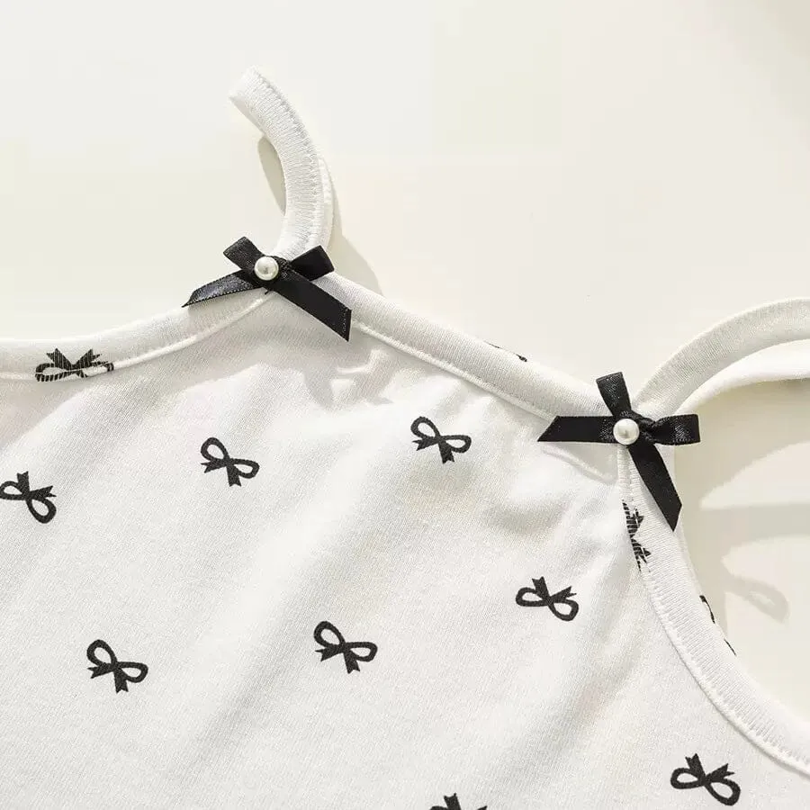 Bowknot Summer Ruffle Tank Top