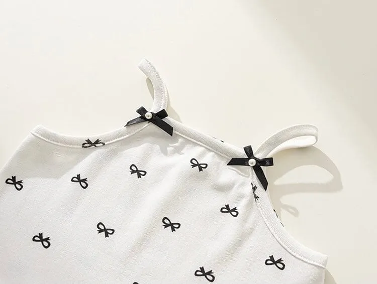 Bowknot Summer Ruffle Tank Top