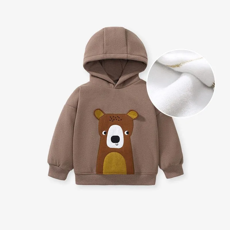 Brown Bear Fleece Hooded Sweatshirt