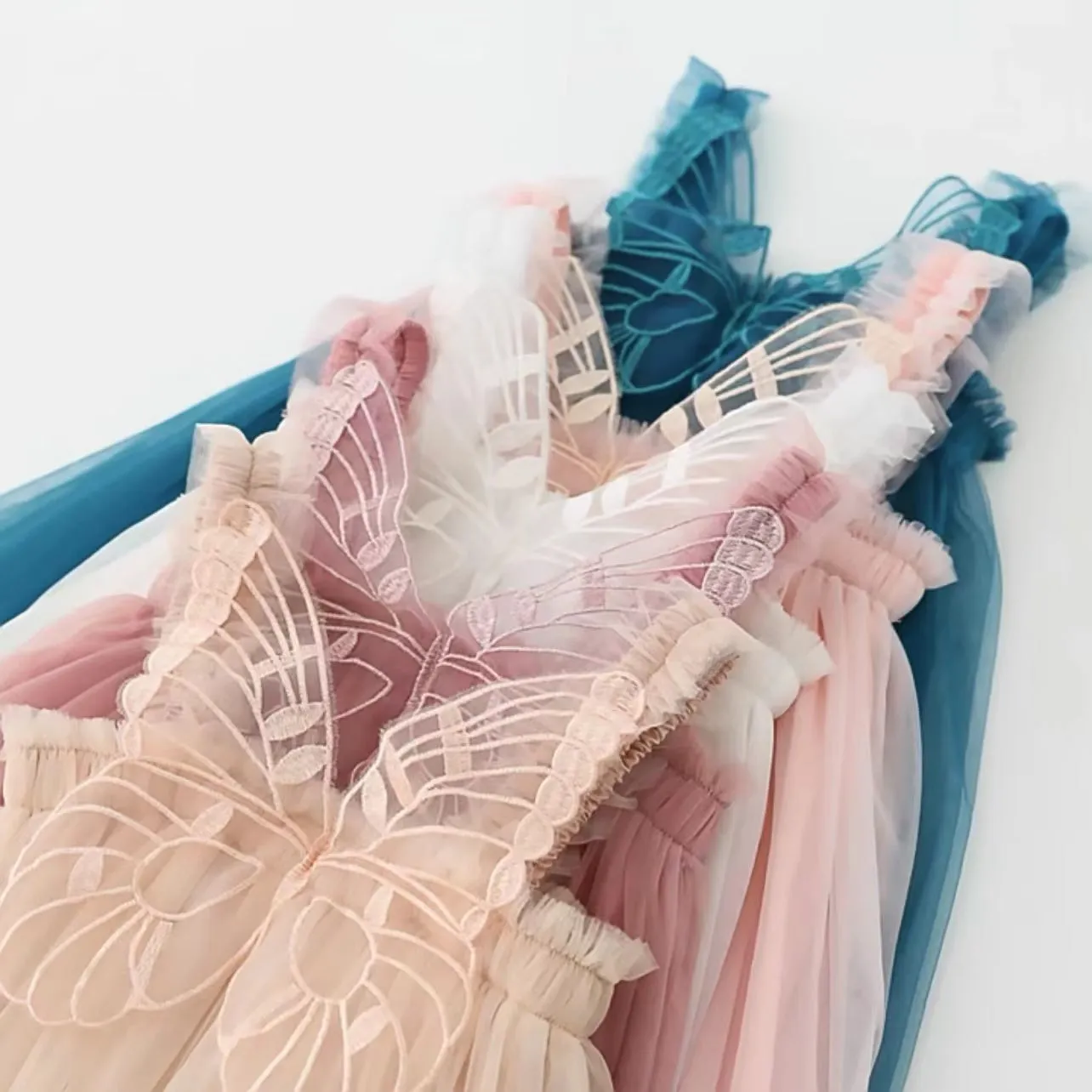 Butterfly Princess Sleeveless Tulle Dress