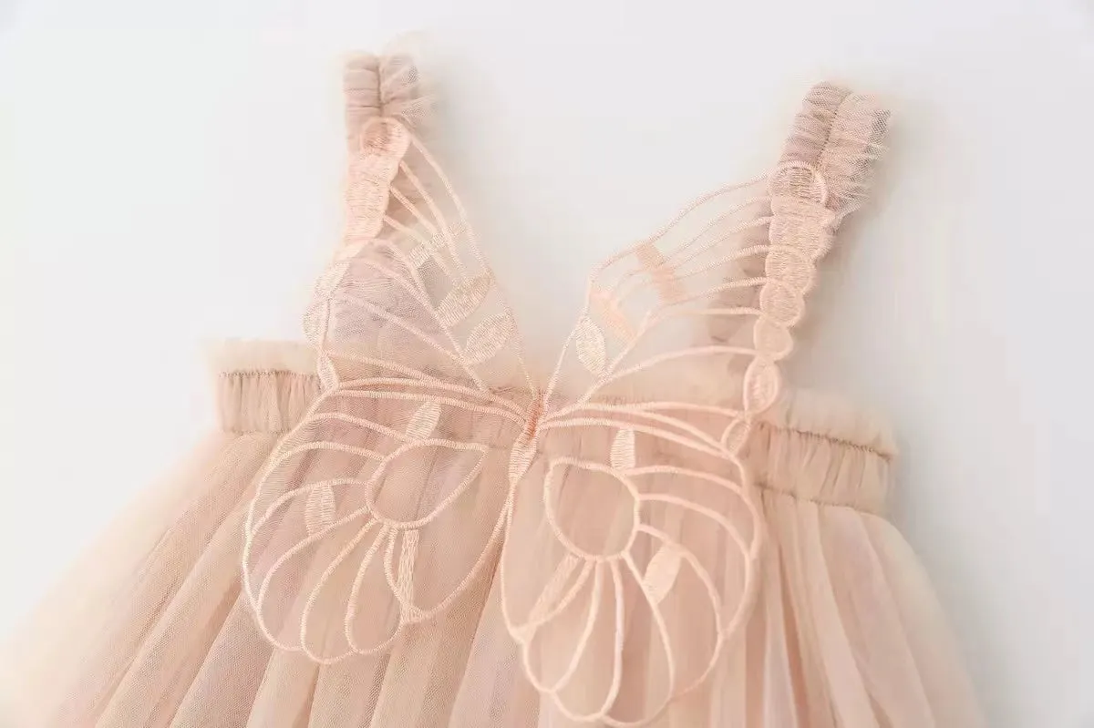 Butterfly Princess Sleeveless Tulle Dress