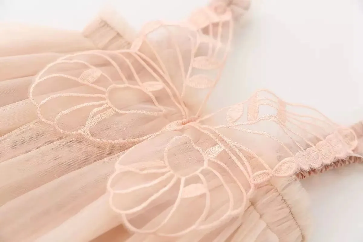 Butterfly Princess Sleeveless Tulle Dress