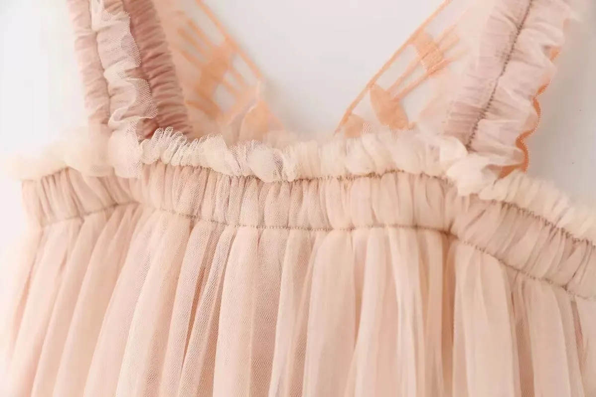 Butterfly Princess Sleeveless Tulle Dress