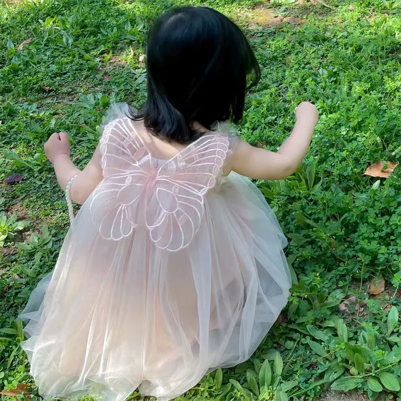 Butterfly Princess Sleeveless Tulle Dress