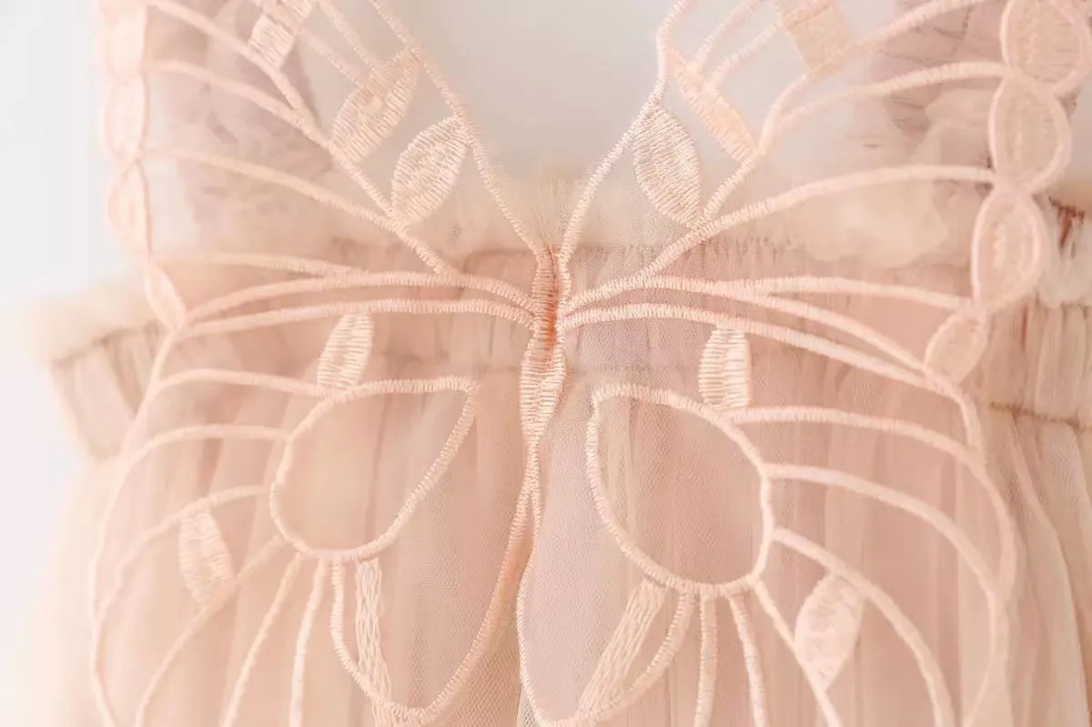 Butterfly Princess Sleeveless Tulle Dress
