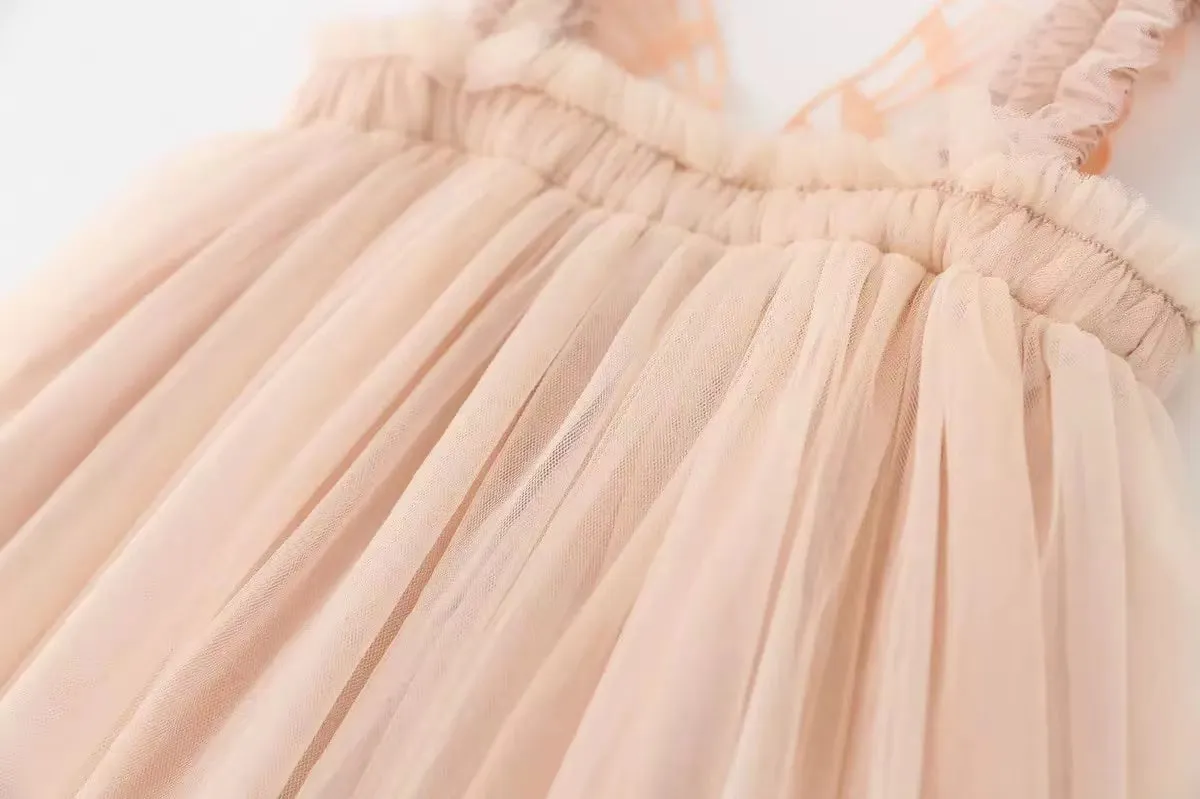 Butterfly Princess Sleeveless Tulle Dress