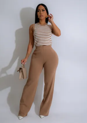 Can't Replace Me Knit Pant Set Nude