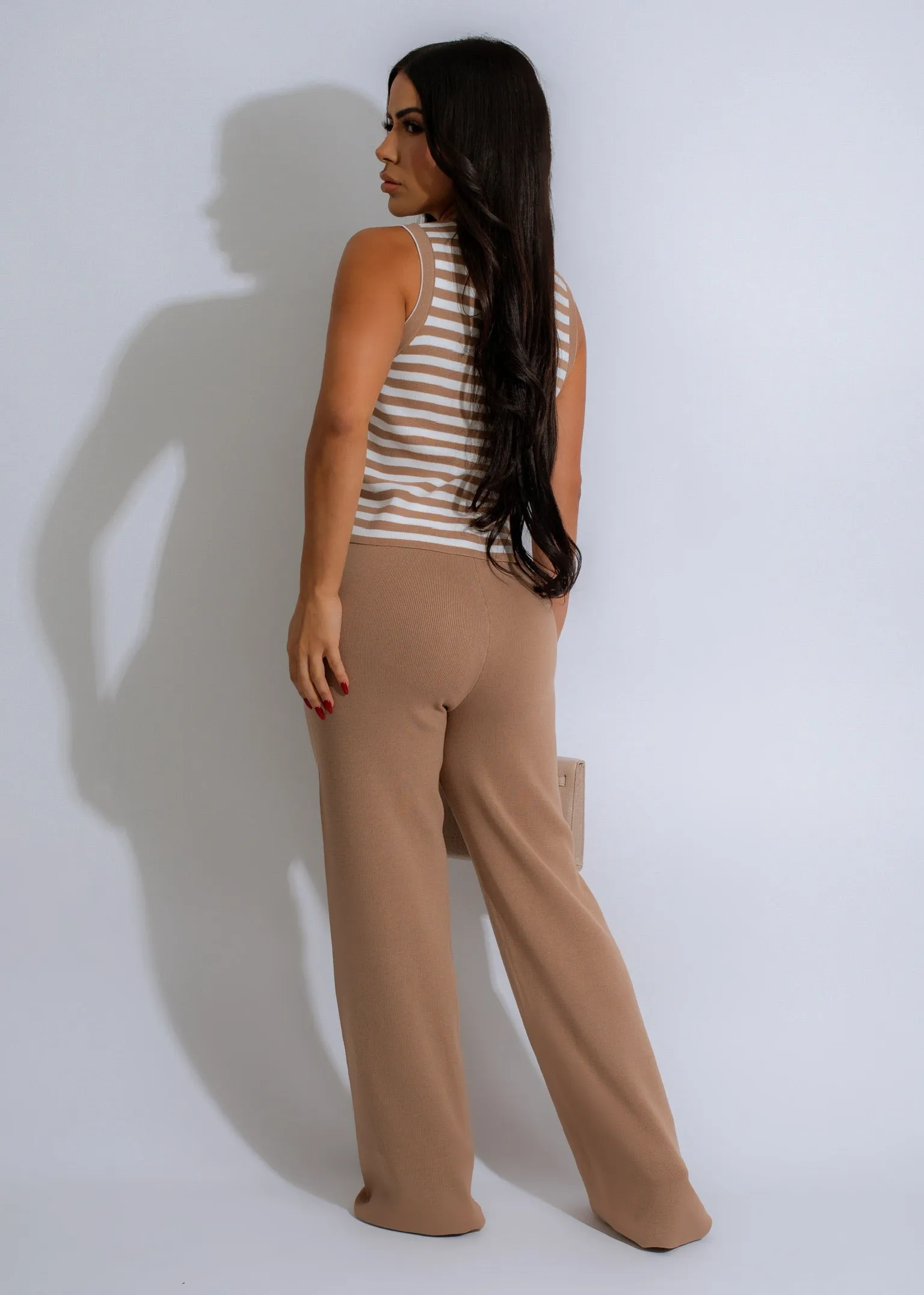 Can't Replace Me Knit Pant Set Nude
