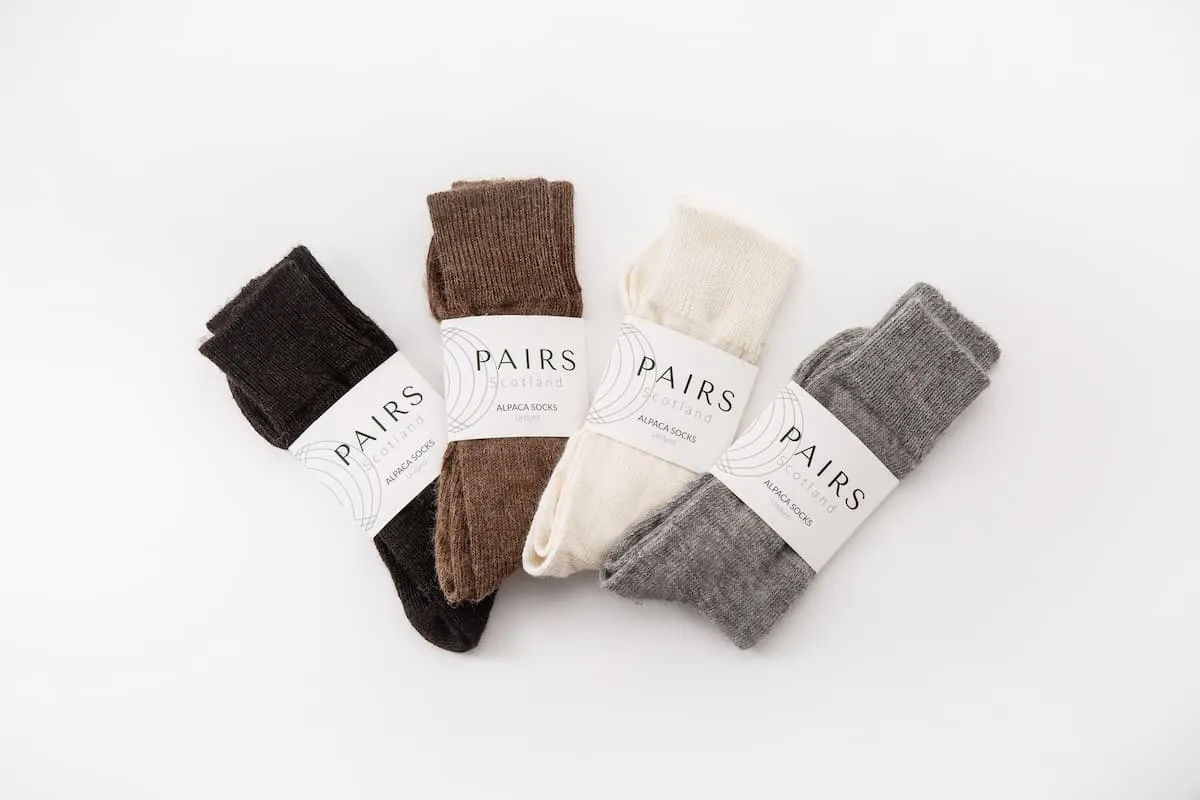 Charcoal Black Undyed Alpaca Socks  - Made in Britain