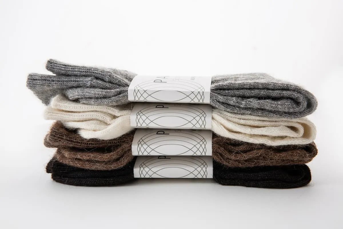 Charcoal Black Undyed Alpaca Socks  - Made in Britain