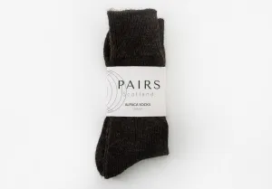 Charcoal Black Undyed Alpaca Socks  - Made in Britain