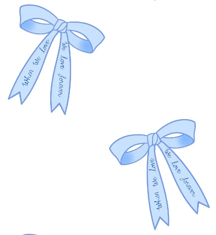 CHARLEY Pajama Set in BLUE FOREVER LOVE BOW Print -NEW COLOR