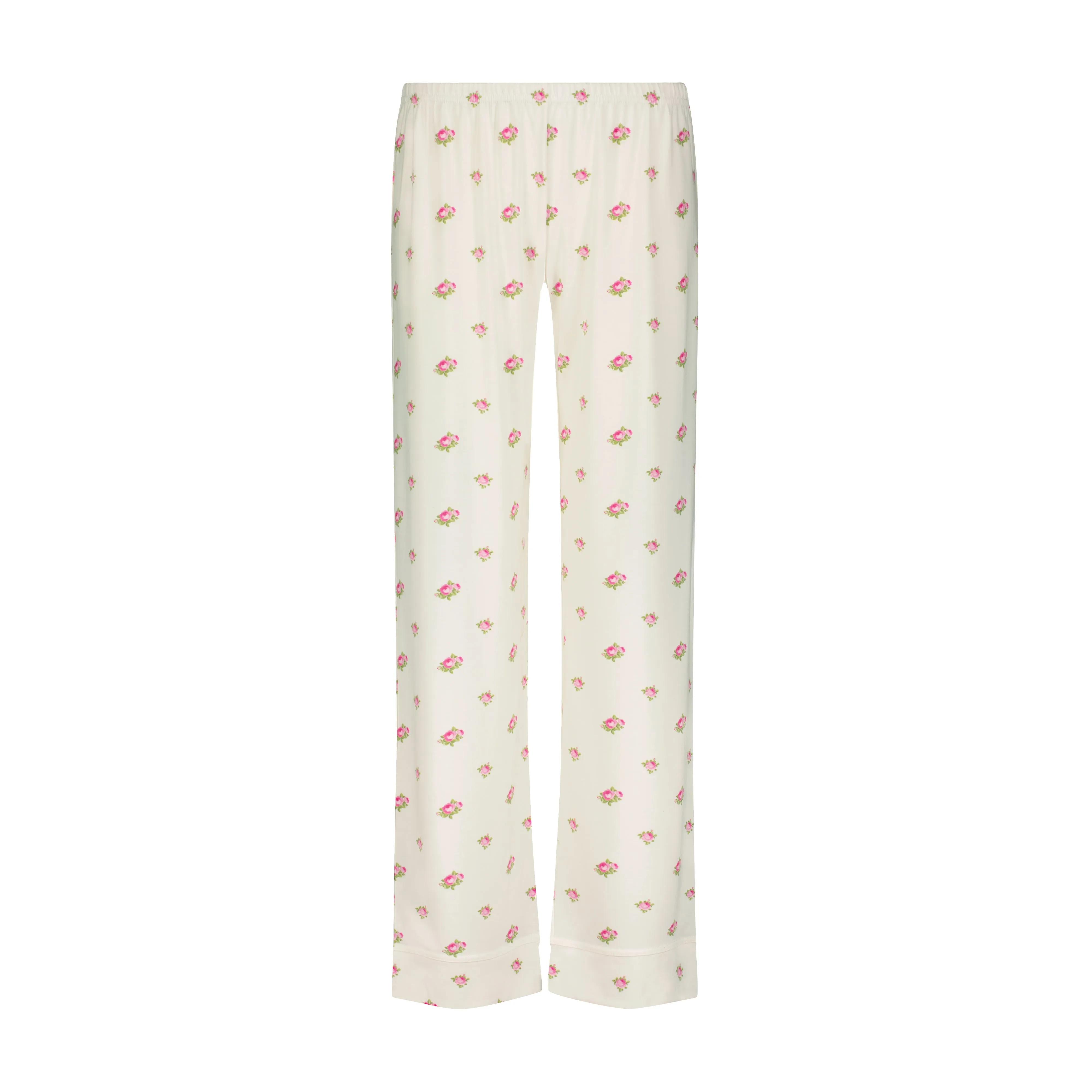 CHARLEY Pajama Set in Cream Vintage Rose Print -Longer Top