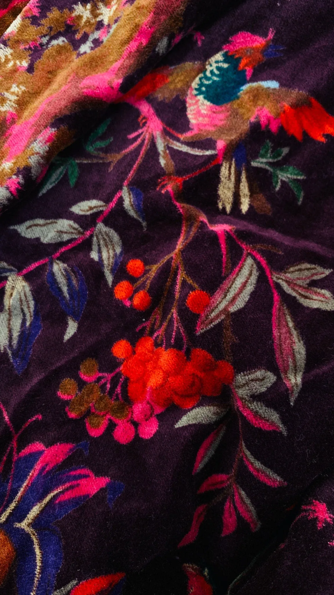 Cotton Velvet Printed Robe. Luxe Robe.