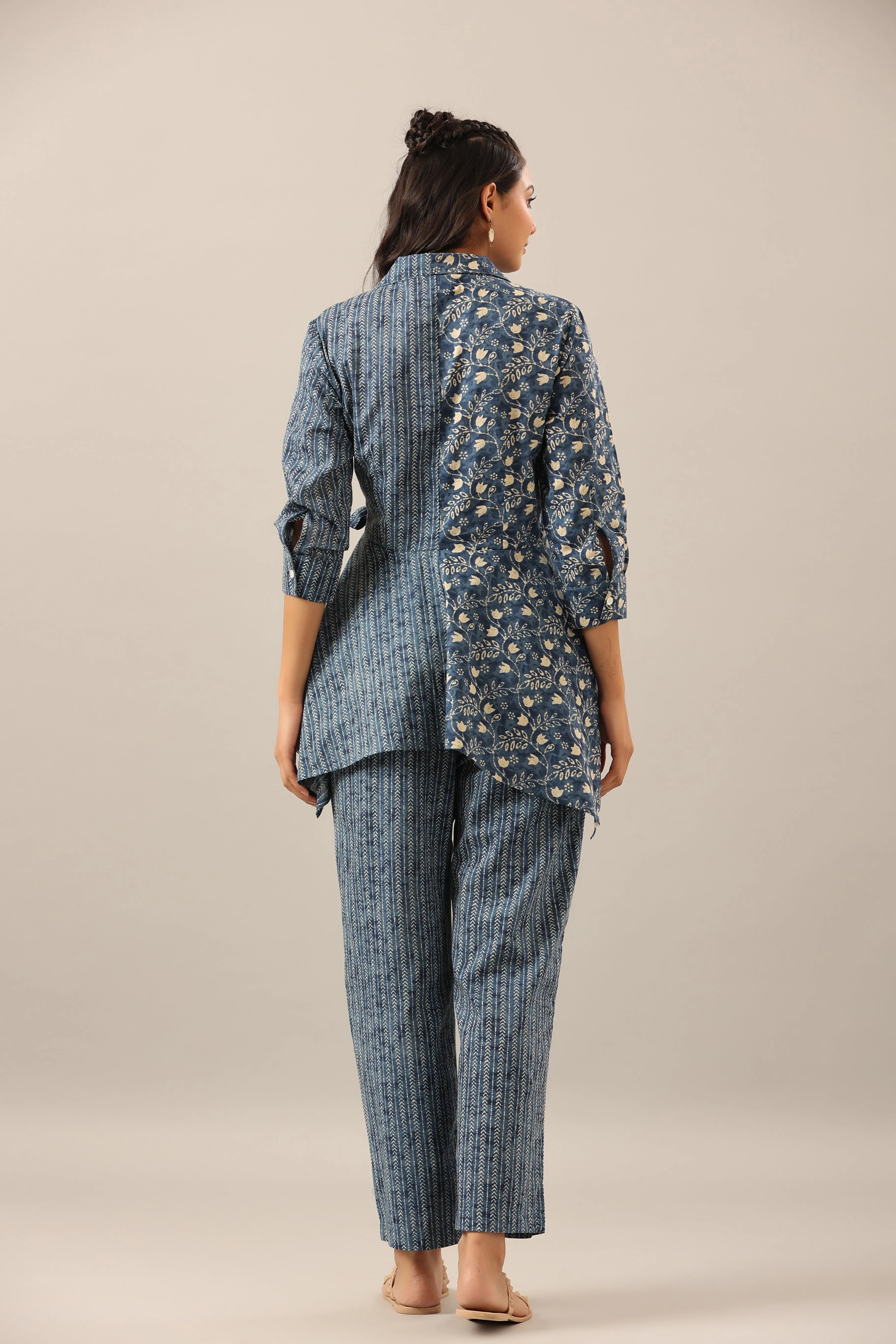 Dainty Florals with Arrows on Blue Cotton Co-ord Set