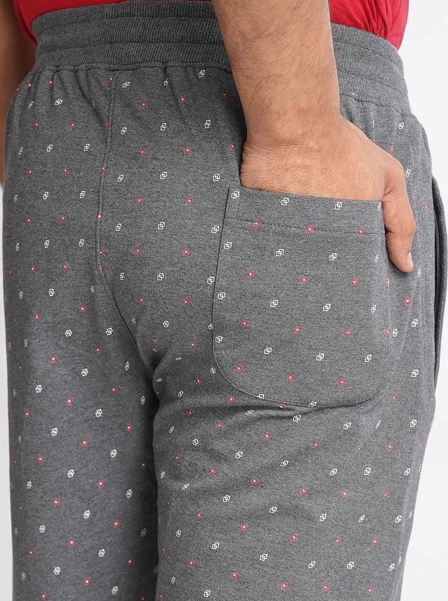 Dark Grey Printed Slim Fit Shorts | JadeBlue