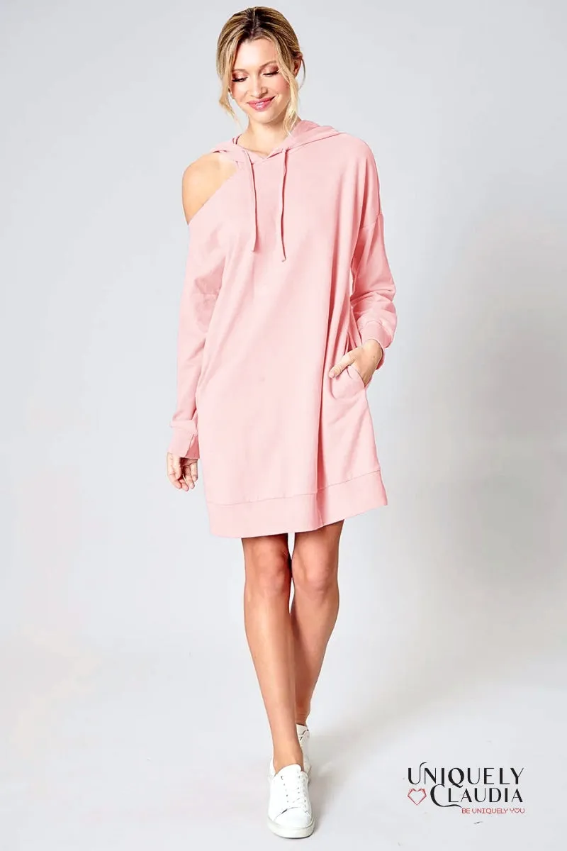 Deanna Cut Out French Terry Hoodie Dress